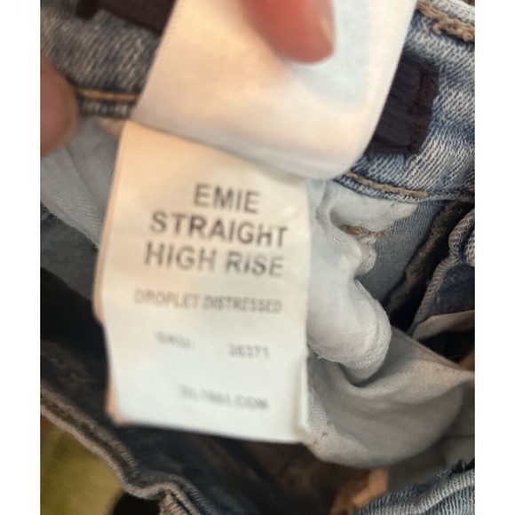 Emie High Rise Teen kids Straight Jeans DL1961 Droplet Distressed Size 14 $69 - Picture 7 of 11